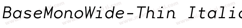 BaseMonoWide-Thin Italic字体转换
